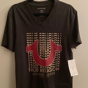 True Religion All Over Gold Shirt NWT